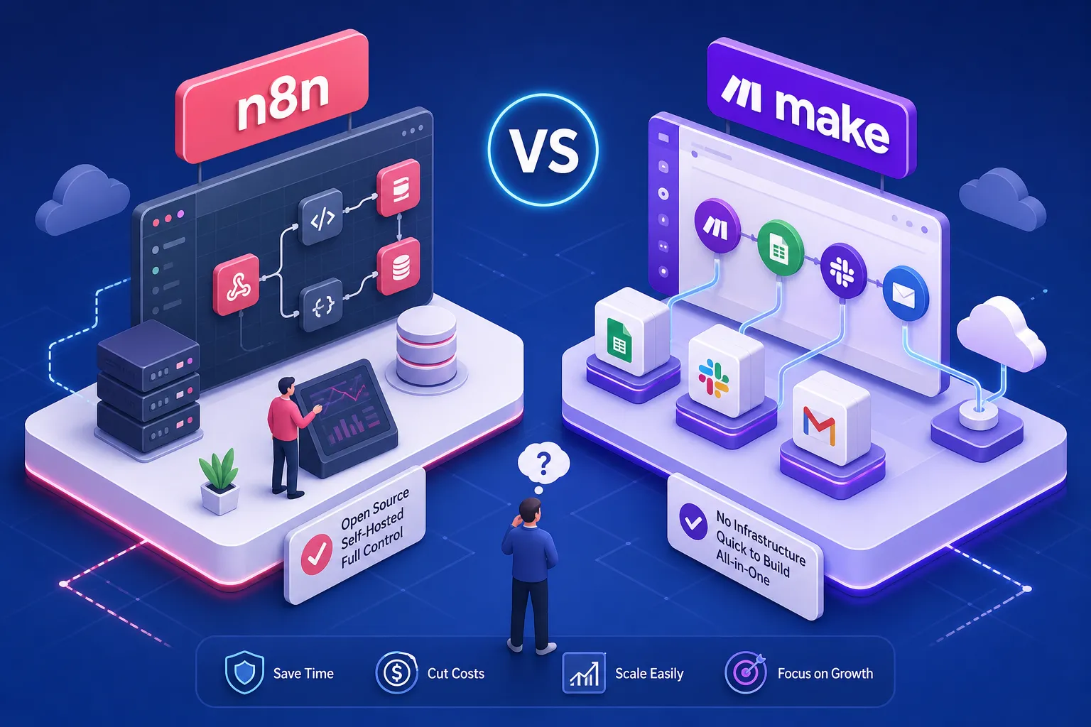 n8n vs Make: Which automation tool fits your small business?